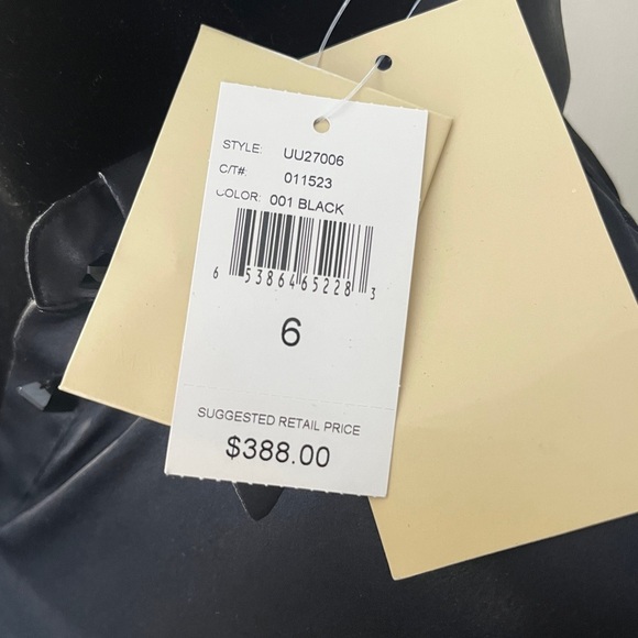 Magaschoni Satin Mini Dress Vintage Lantern Sleeves Black Size 6 8 $388 NWT - Picture 5 of 5